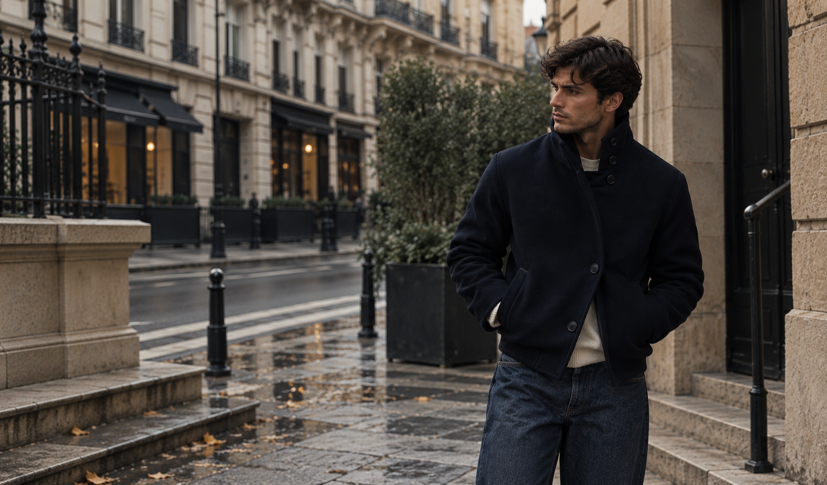 The Wool Jacket portée dans la rue